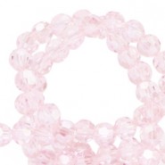 Top Glas Facett Glasschliffperlen 4mm rund Primrose pink-pearl shine coating